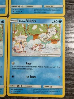 X4 POKEMON NON HOLO ALOLAN VULPIX 30/156 ULTRA PRISM 2018 LP - Image 5