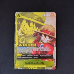 One Piece Monkey D. Luffy P-108 Winner Promo Character Foil 6000 Power English - Image 1
