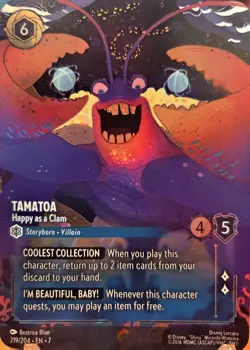 Disney Lorcana Tamatoa Happy As A Clam Foil Enchanted 219/204 EN Archazia's... - Image 3