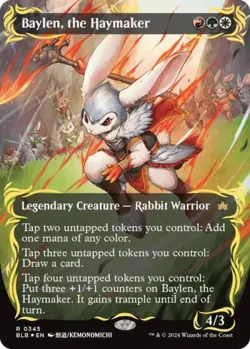 MTG English Baylen, the Haymaker (Borderless) (Raised Foil) NM Foil Bloomburrow - Image 1
