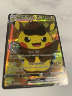 Custom Detective Pikachu VCOS Full Art Holo Fan Art Pokemon Card Near Mint - Image 2