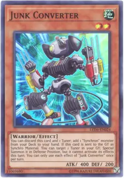 Yu-Gi-Oh Card - LED6-EN024 - JUNK CONVERTER (super rare holo) - NM/Mint - Image 1