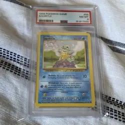 Squirtle 63/102 Base Set Unlimited Common Card 1999 PSA 8 - Image 1