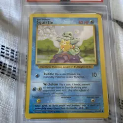 Squirtle 63/102 Base Set Unlimited Common Card 1999 PSA 8 - Image 2