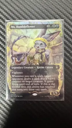 Ms. Bumbleflower (Borderless) (Raised Foil) [Bloomburrow Commander] - Image 1