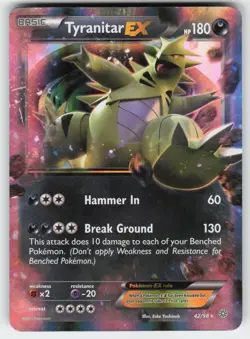 Tyranitar EX 42/98 Holo EX Rare Ancient Origins Pokemon Lightly Played - Image 1