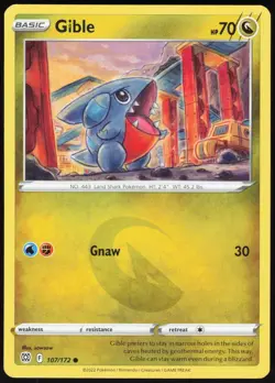 Gible 107/172 Common Brilliant Stars Pokemon Near Mint - Image 1