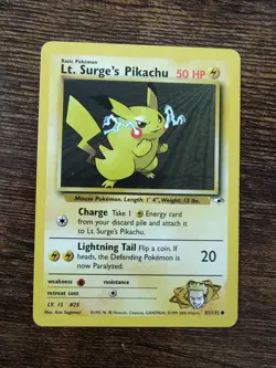 Pokemon Gym Heroes Lt Surge's Pikachu 81/132 Unlimited - Image 1