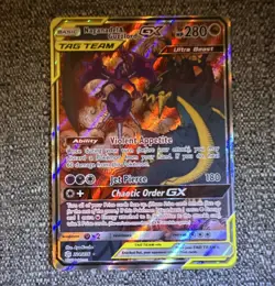 Pokemon Naganadel & Guzzlord GX 224/236 Cosmic Eclipse Ultra Rare Full Art Holo - Image 1