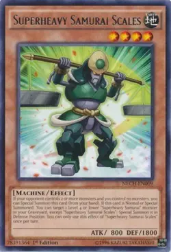 Yu-Gi-Oh Card - NECH-EN009 - SUPERHEAVY SAMURAI SCALES (rare) - NM/Mint - Image 1