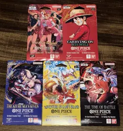 One Piece TCG EB03 OP13 OP14 OP15 OP16 Sleeved Booster Pack English Lot Of 5 - Image 1