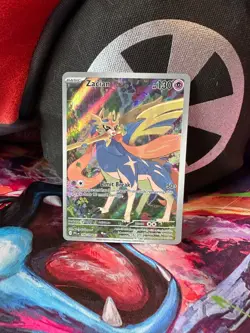 Zacian 100/094 Me02: Phantasmal Flames Holo Pokemon Tcg card illustration rare - Image 1
