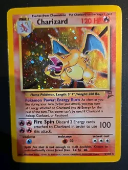 Pokemon TCG Charizard Base Set 2 Holo Unlimited Rare WOTC Card 4/130 - Image 1
