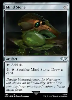 Light Play x 1 Mind Stone (245) - Surge Foil Commander: Warhammer 40,000 Variant - Image 1