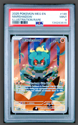 PSA 9 MARSHADOW 146/132 ILLUSTRATION RARE MEGA EVOLUTION POKEMON 😍 - Image 1