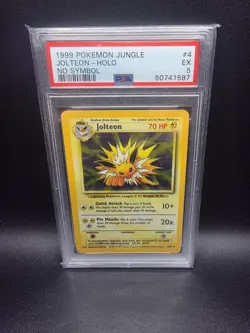 1999 Pokemon Jungle Jolteon No Symbol Error 4/64 Holo PSA 5 - Image 1