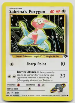 Sabrina's Porygon 98/132 Gym Challenge Pokemon LP - Image 1