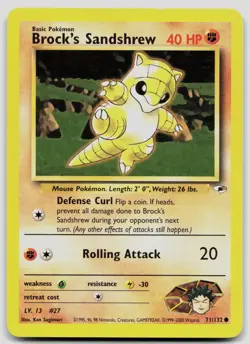 Brock's Sandshrew 71/132 Gym Heroes Pokemon LP - Image 1