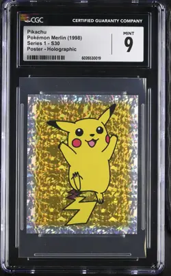 Pokemon Pikachu S30 Holo Merlin Series 1 - CGC 9 - Image 1