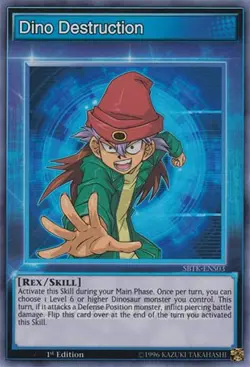 Yu-Gi-Oh Card - SBTK-ENS03 - DINO DESTRUCTION (super rare holo) - NM/Mint - Image 1