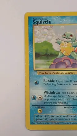 Pokemon TCG Squirtle 63/102 Base Set LP WOTC Vintage 1999 - Image 3
