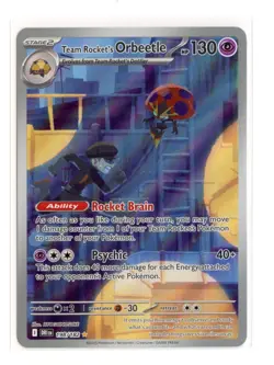 Team Rocket's Orbeetle 198/182 Illustration Rare Holo Destined Rivals Pokemon LP - Image 1