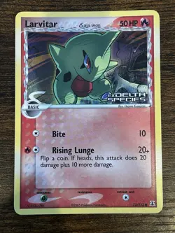 Larvitar 73/113 - EX Delta Species STAMPED Reverse Holo Pokemon NM - Image 1