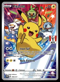 Pikachu - 016/S-P - NM - Indonesian - KFC - Promo - Pokemon - A1-46 - Image 1