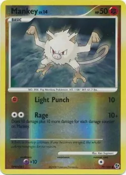 1x Mankey - 79/106 - Common - Reverse Holo Lightly Played Pokemon Diamond & Pear - Image 1