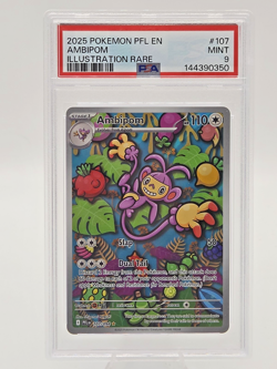 2025 Pokemon Phantasmal Flames Ambipom Illustration Rare #107/094 PSA 9 - Image 1