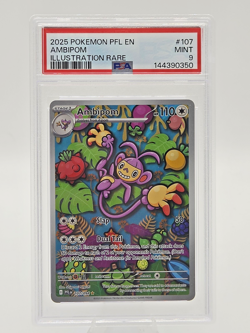 2025 Pokemon Phantasmal Flames Ambipom Illustration Rare #107/094 PSA 9 - Image 3