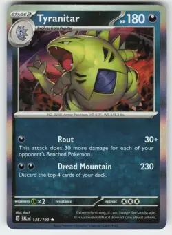 Tyranitar 135/193 Rare Paldea Evolved Pokemon Near Mint - Image 1