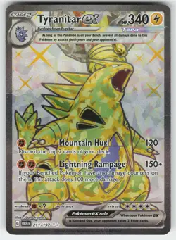 Tyranitar ex 211/197 Ultra Rare Obsidian Flames Pokemon Moderately Played - Image 1