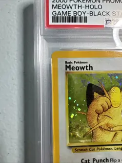 2000 POKEMON PROMO BLACK STAR GAME BOY #10 MEOWTH-HOLO PSA 2 Swirl Vintage - Image 4