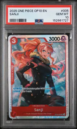 2025 One Piece OP10 Royal Blood Sanji 005 - PSA GEM MT 10 - 152661727 - Image 1