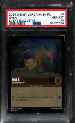 Disney Lorcana Nala Mischievous Cub Cold Foil Promo 3/P2 PSA 10 - Image 1