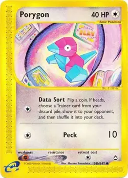 Pokemon Card - Aquapolis 103b/147 - PORYGON (common) - NM - Image 1