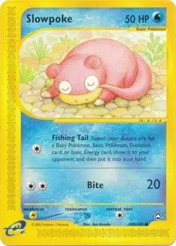 Pokemon Card - Aquapolis 108/147 - SLOWPOKE (common) - NM - Image 1