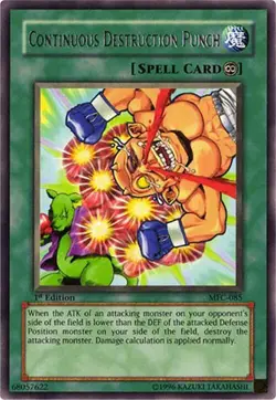 Yu-Gi-Oh Card - MFC-085 - CONTINUOUS DESTRUCTION PUNCH (rare) [1st Edition] - NM - Image 1
