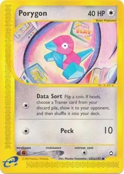 Pokemon Card - Aquapolis 103a/147 - PORYGON (common) - NM - Image 1