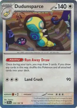 Pokemon Card - S&V: Temporal Forces 129/162 - DUDUNSPARCE (holo) - NM/Mint - Image 1