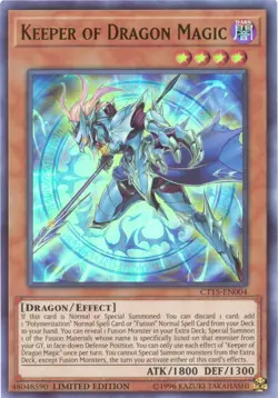 Yu-Gi-Oh Card - CT15-EN004 - KEEPER OF DRAGON MAGIC (ultra rare holo) - NM/Mint - Image 1