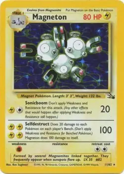 Pokemon Card - Fossil 11/62 - MAGNETON (holo-foil) - NM - Image 1