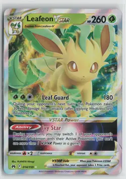 Leafeon VSTAR 014/159 Holo Rare VSTAR Crown Zenith Pokemon NM - Image 1