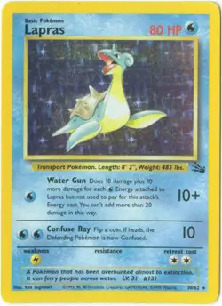 Pokemon Card - Fossil 10/62 - LAPRAS (holo-foil) - NM - Image 1