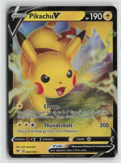 Pikachu V 043/185 Holo V Rare Vivid Voltage Pokemon NM - Image 1