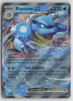 Blastoise ex 30/142 Double Rare Stellar Crown Pokemon NM - Image 1