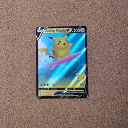 #6 Surfing Pikachu V 8/25 Celebrations Ultra Rare Pokemon TCG Holofoil *CZ - Image 1