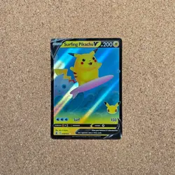 #12 Surfing Pikachu V 8/25 Celebrations Ultra Rare Pokemon TCG Holofoil *CZ - Image 1