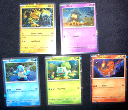HD COSMOS HOLO Starters + Abra & Electabuzz Set - Pokemon 151 Promo Set - Image 1